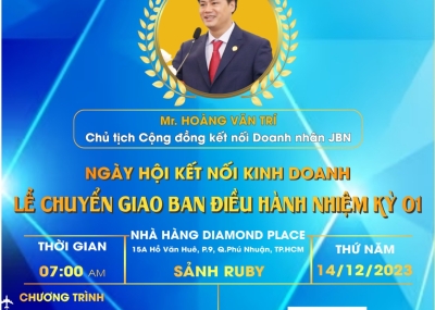 Thư mời Ban Giám đốc JBN tham dự lễ chuyển giao Cộng đồng Kết nối Doanh nhân JBN-JoySun