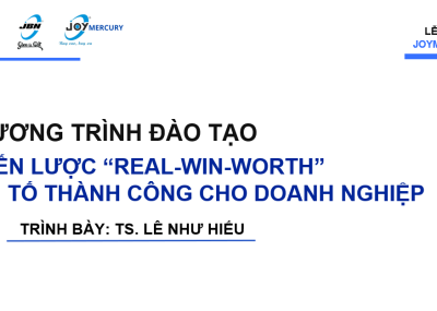 "CHIẾN LƯỢC REAL-WIN-WORTH - YẾU TỐ THÀNH CÔNG CHO DOANH NGHIỆP".