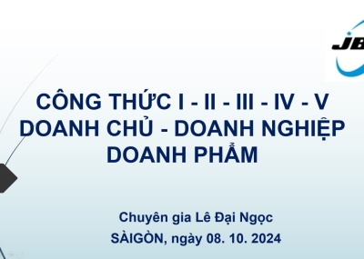 CÔNG THỨC 1, 2, 3, 4, 5 DÀNH CHO DOANH CHỦ - DOANH NGHIỆP - DOANH PHẨM